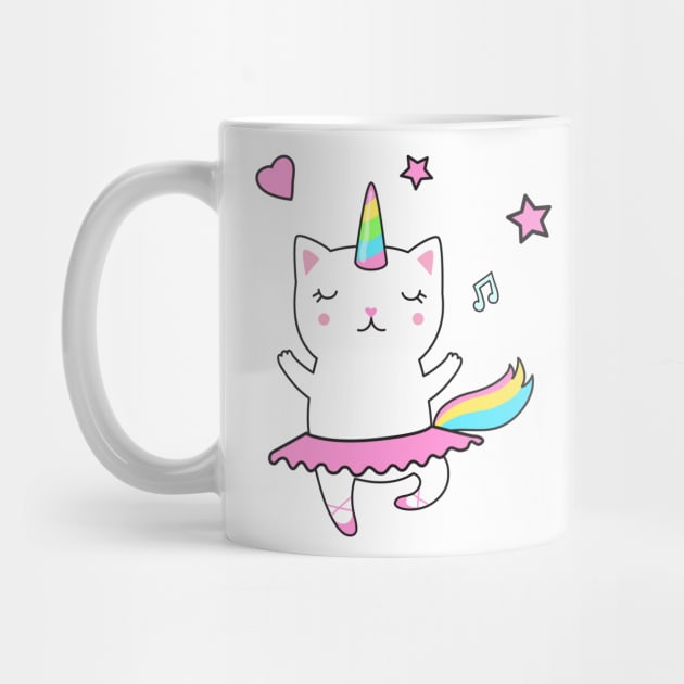 Cute loving Caticorn Ballerina Unicorn girl by Novelty-art